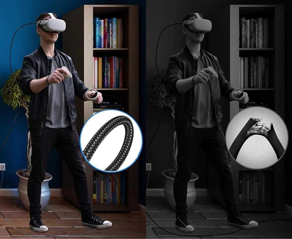 Кабель, шнур Oculus Link на Oculus quest 1/2/3, 5 м. usb 3.2 в оплетці