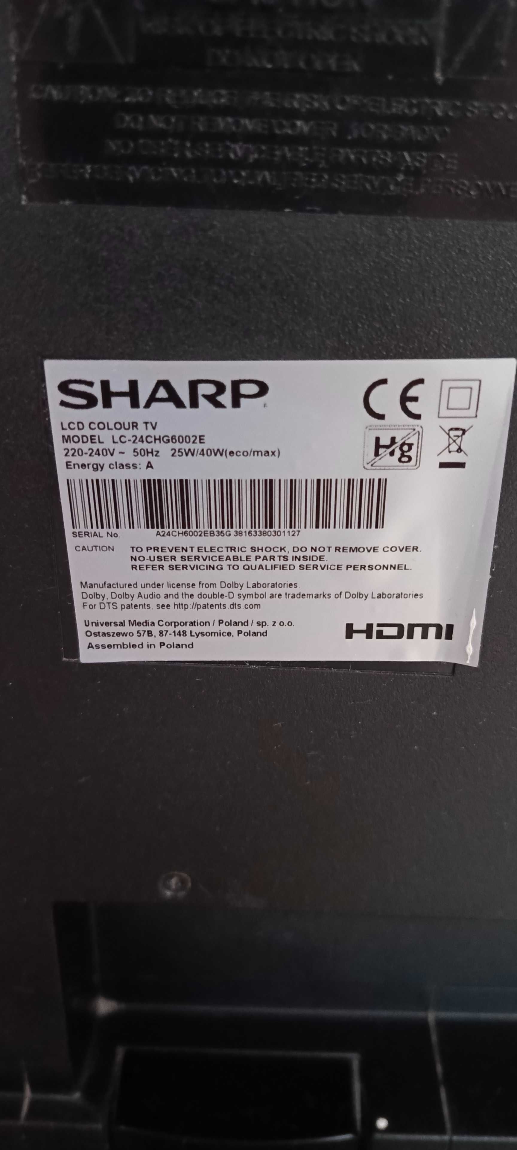 Telewizor LED 24 cale SHARP posiada SMART