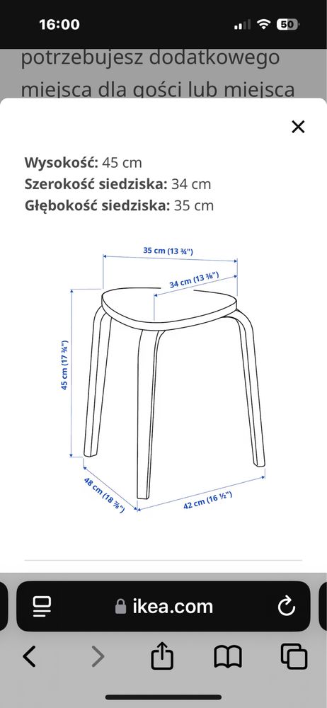 Taboret brzozowy ikea