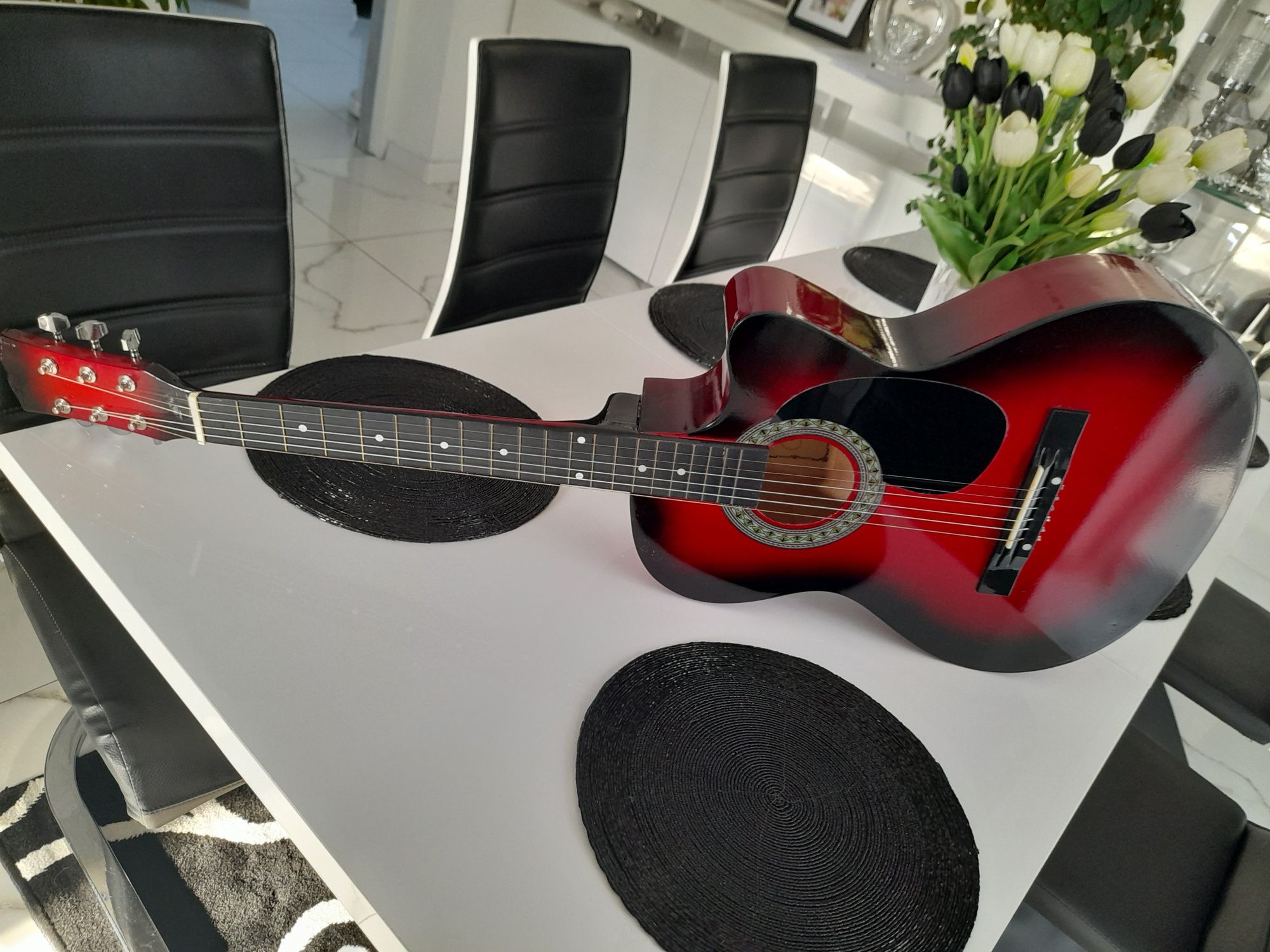 Gitara akustyczna castelo g3 rozmiar 4/4 piękna czerwień