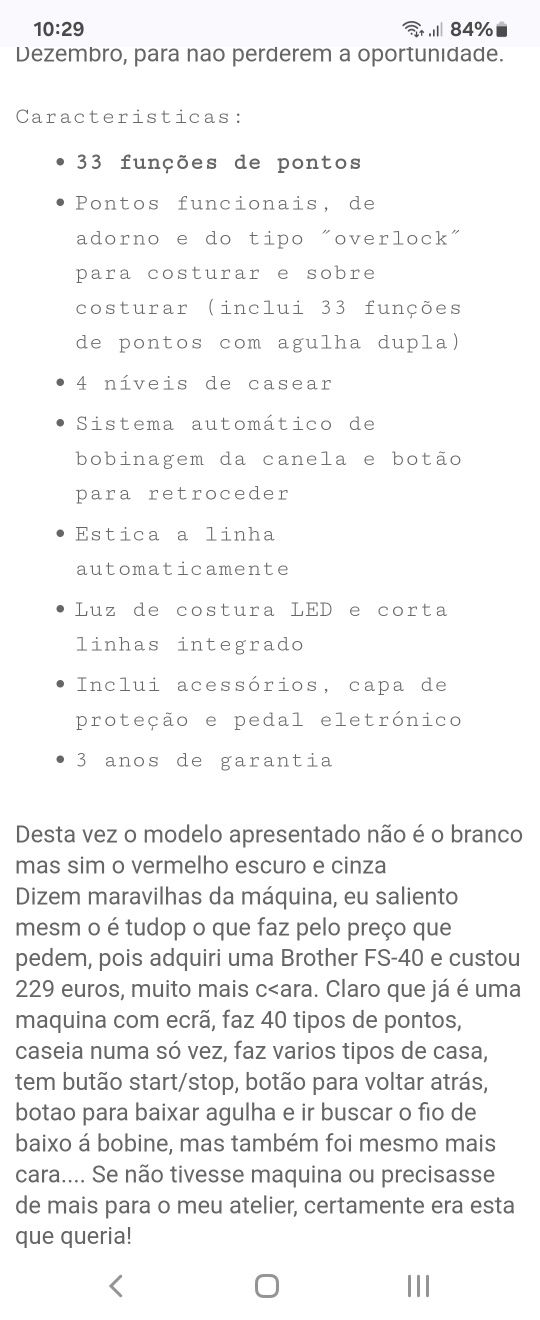 Máquina de costura Silvercrast