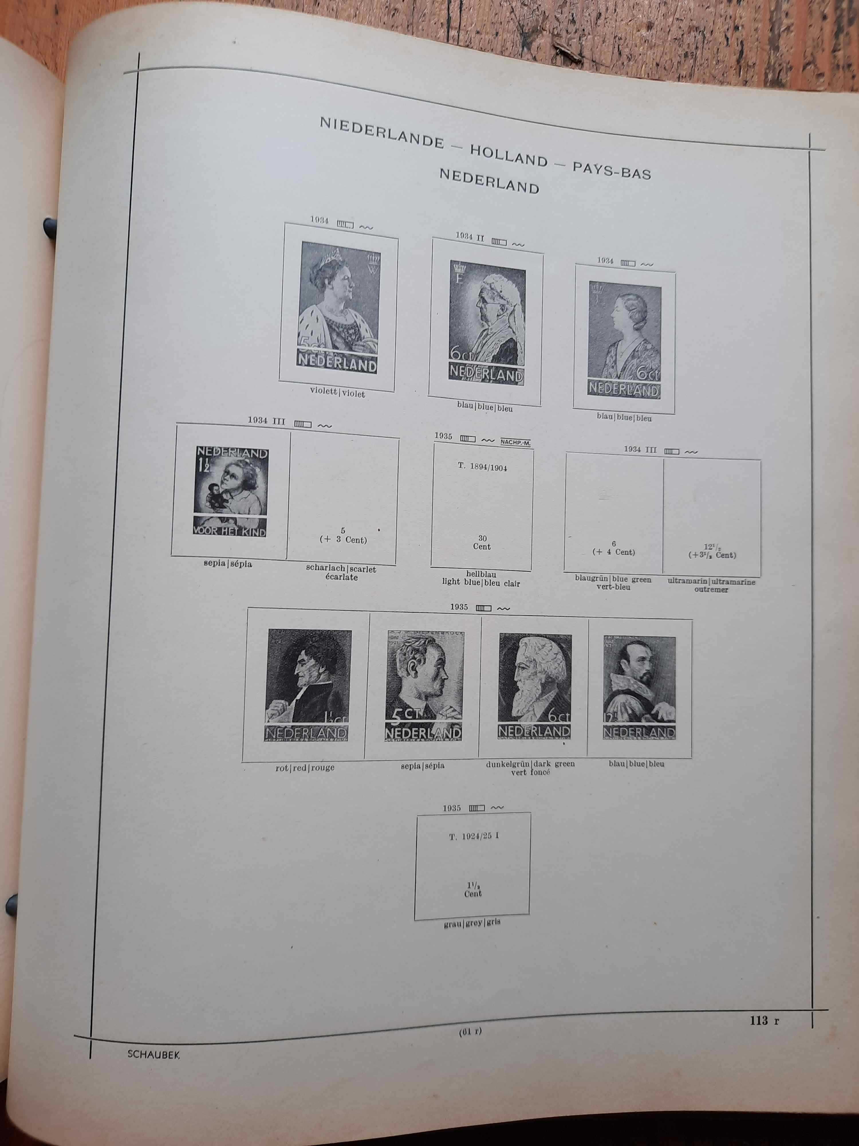 SCHAUBEK Album na znaczki pocztowe ok. 1930 Polska Litwa Holandia