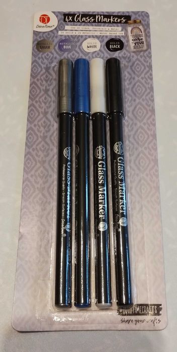 Markery do szkła na bazie wody rose purple white pink DecoTime 4 szt.