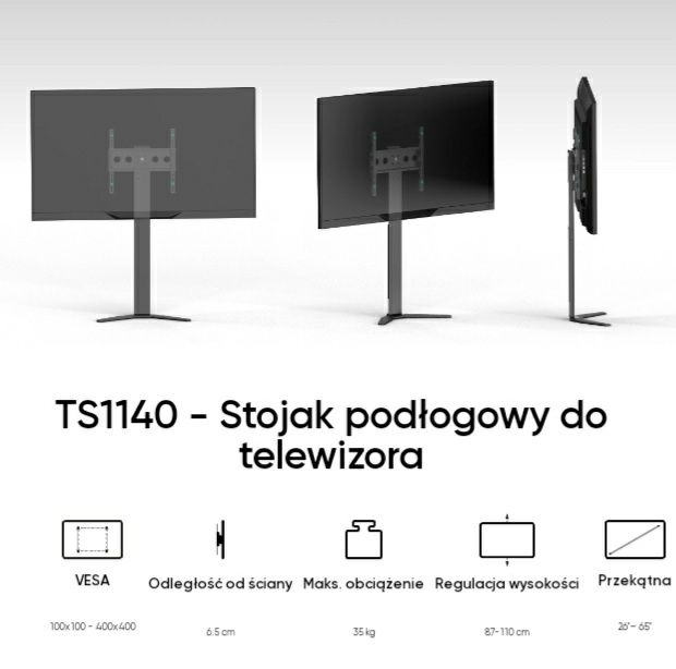 Uchwyt stojak podstawa do TV 26" - 65" do 34 kg ONKRON TS1140