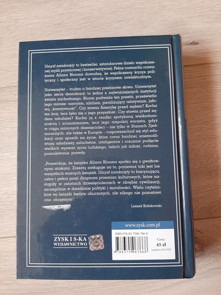 Książka Allan Bloom Umysł zamknięty