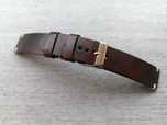 Skórzany pasek zegarka brąz wenge 19 mm mat