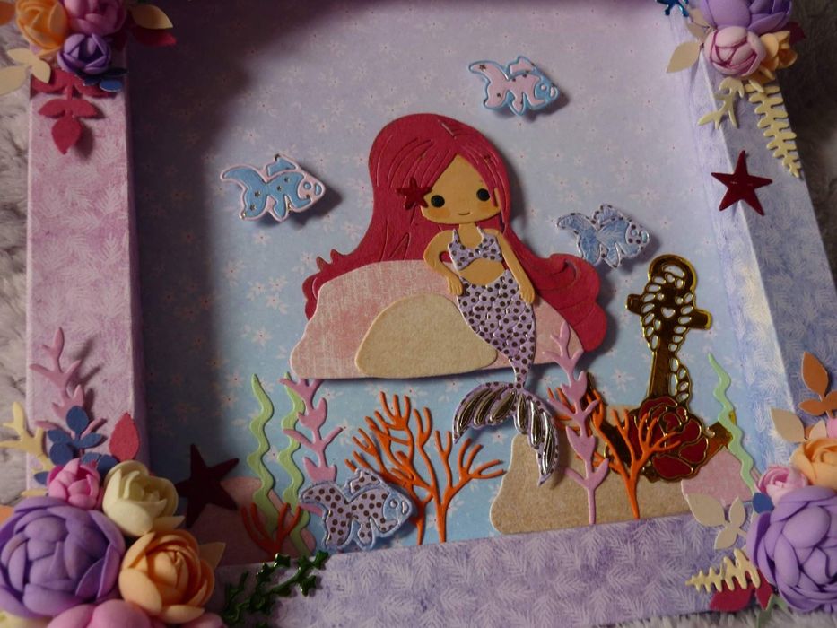 Obrazek do pokoju dziecięcego miś, syrenka, jednorożec