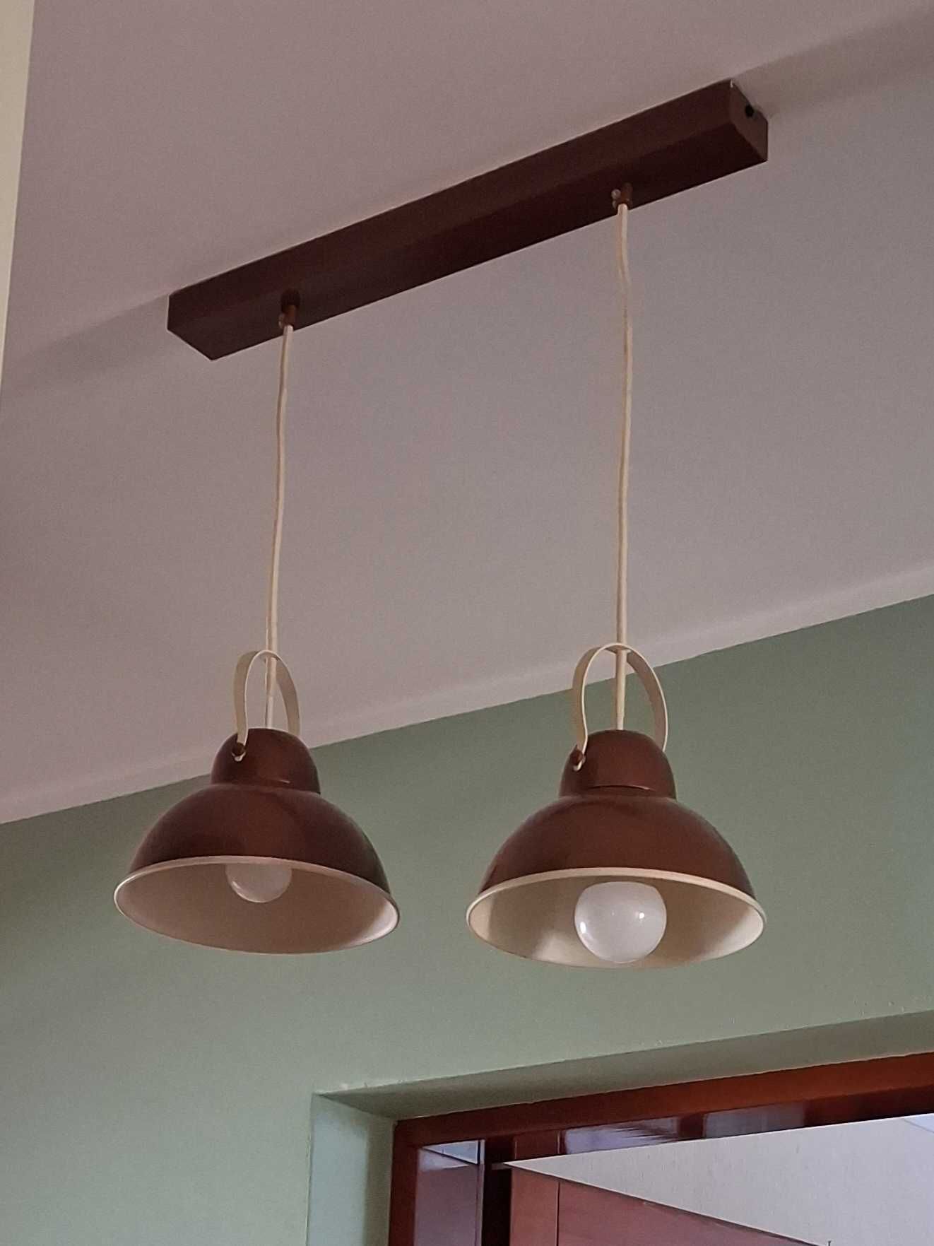 Lampa wiszaca brązowa