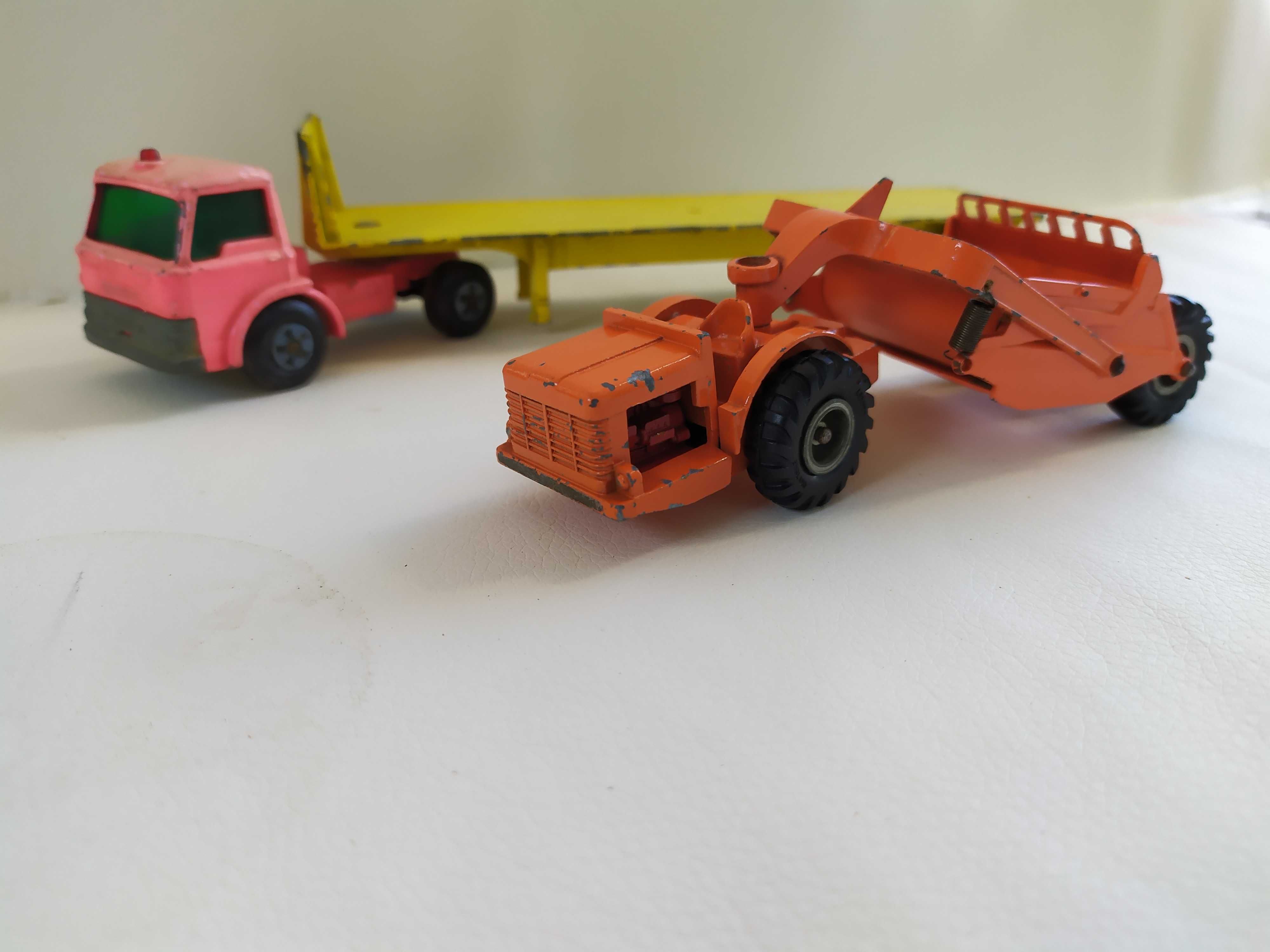 Matchbox x2 Allis Chalmers 260 Scraper e 1 Camião Ford Trailer 1961/71