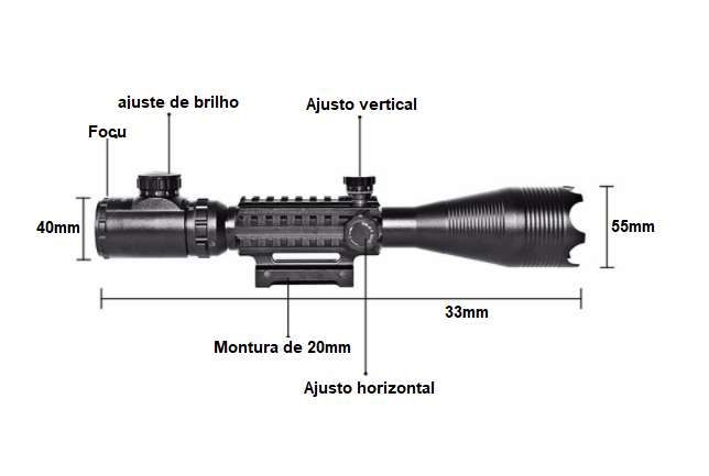 Mira para Caça, Riflescope 4-16x50 nova