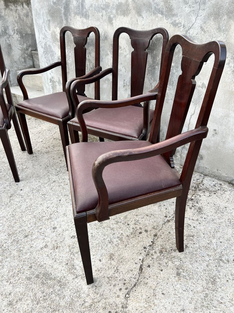 Set de 4 Cadeiras de Jantar Vintage em Mogno