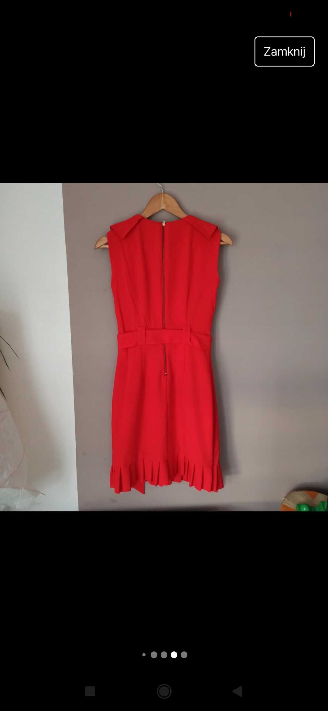Elegancka czerwona sukienka, r. S