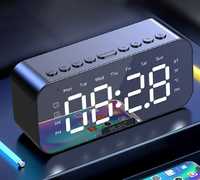 Relógio Despertador com Coluna Bluetooth, rádio., etc (Novo)