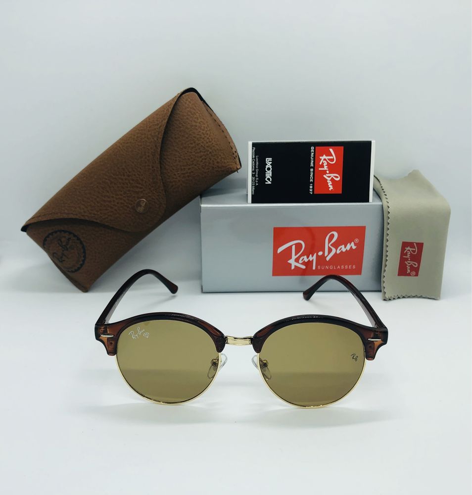 Солнцезащитные очки Ray Ban Clubround 4246 Brown 50 стекло Уценка-Брак