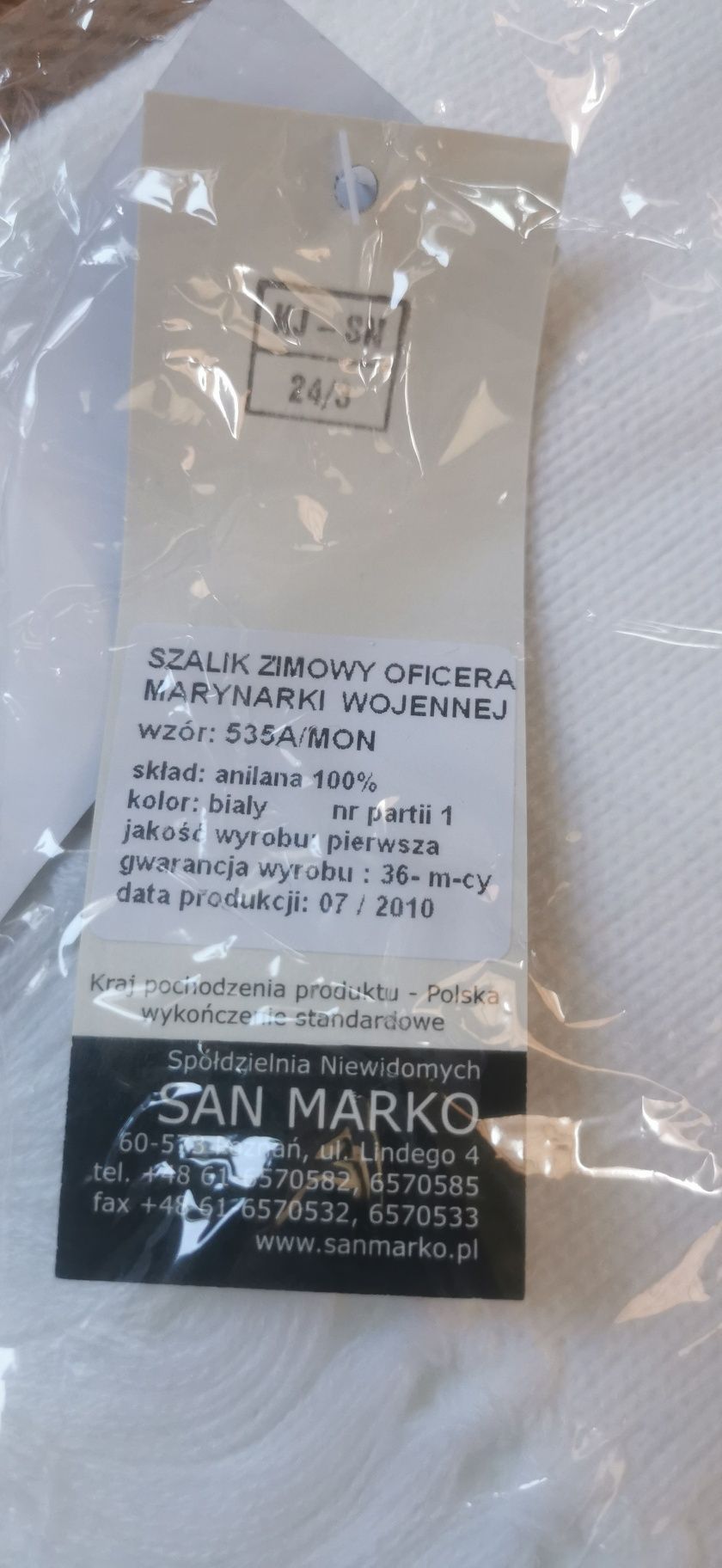 Szalik zimowy oficera Marynarki Wojennej 535A/MON