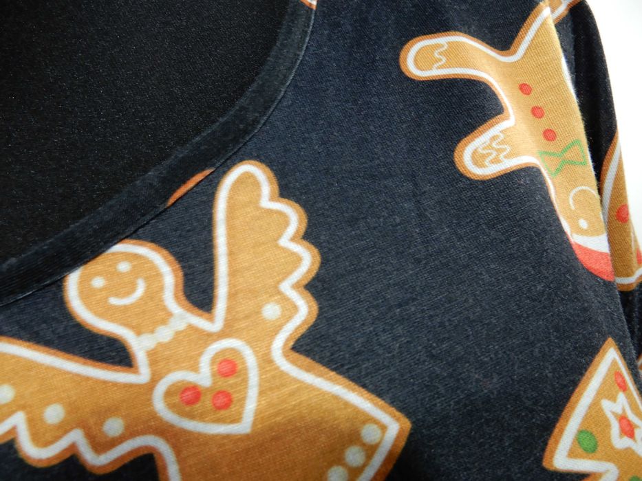 Sukienka rozkloszowana świąteczna święta ciastek pierniki 36 38 S M