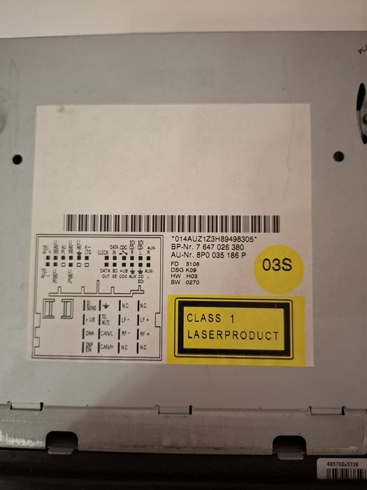 Auto Rádio Audi A3 Concert (2009)