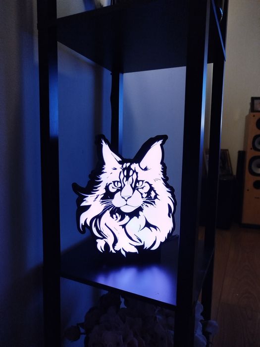 Lampa Kolor LED - Maine Coon - Neonki 3D