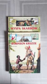 Książka 2 książki Robinson Kruzoe Wyspa Skarbów