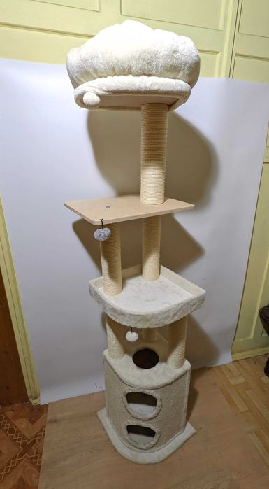 Catherine Drapak dla Kota 54x45x194cm Kremowy DUŻY WYSOKI NAROŻNY Zmod