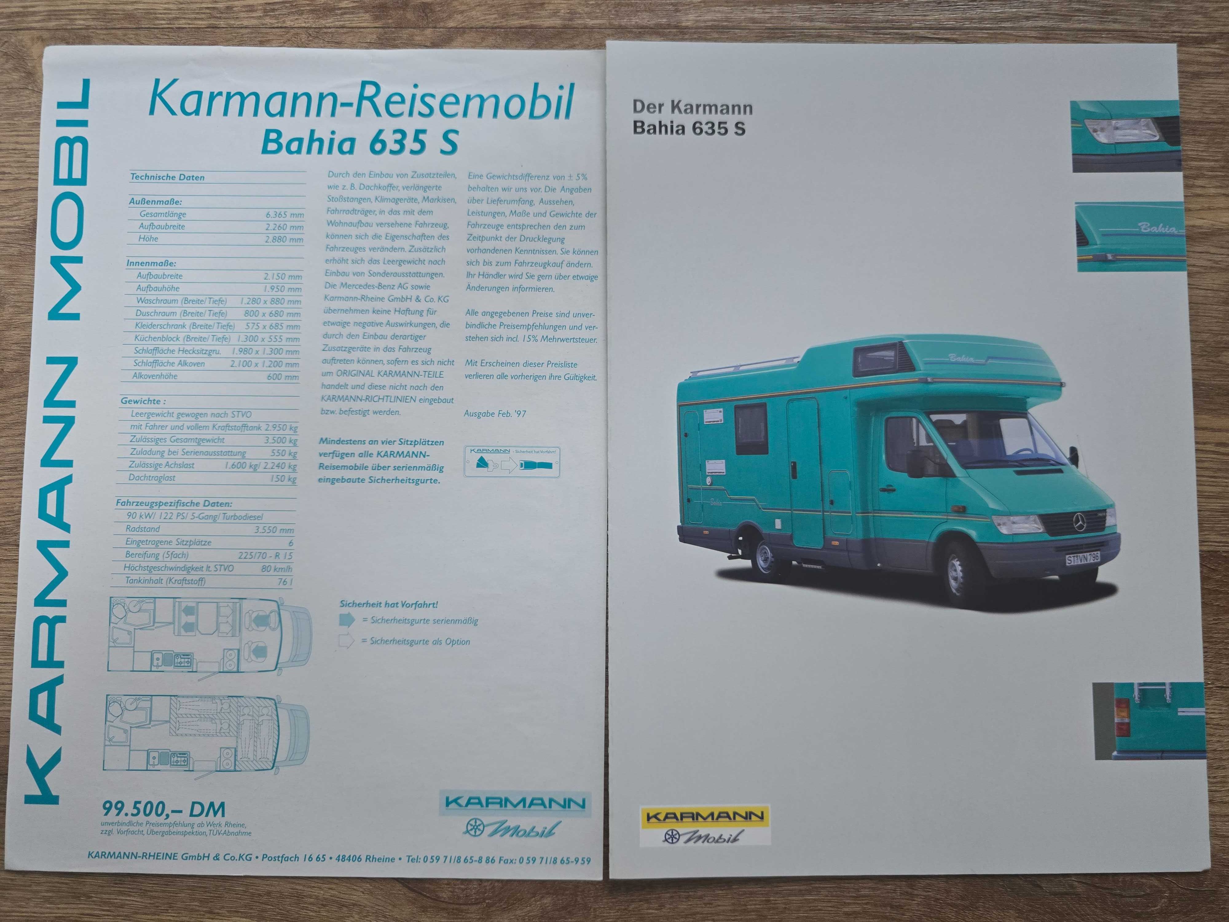Prospekt Mercedes Karmann Bahia 635S