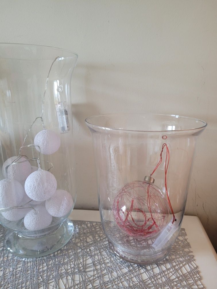 Duży szklany wazon cienkie szkło 40 cm na las dekorację