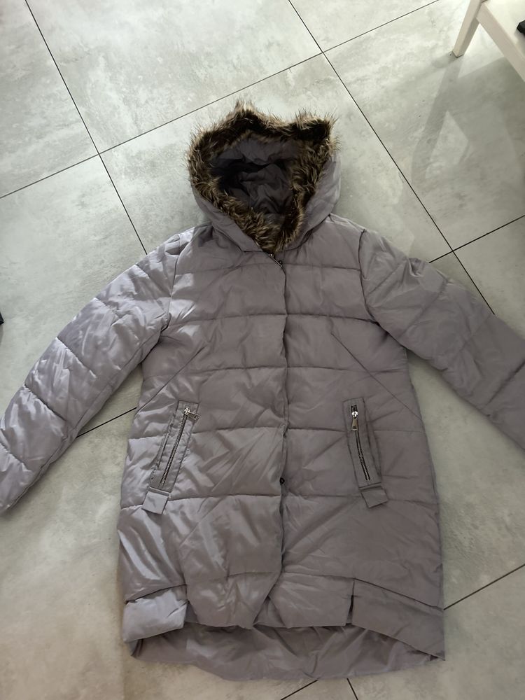 Kurtka zimowa damska r 42 popiel
