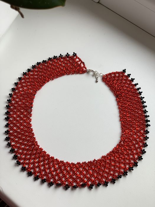 Український чокер, силянка класична, в українському стилі із бісеру