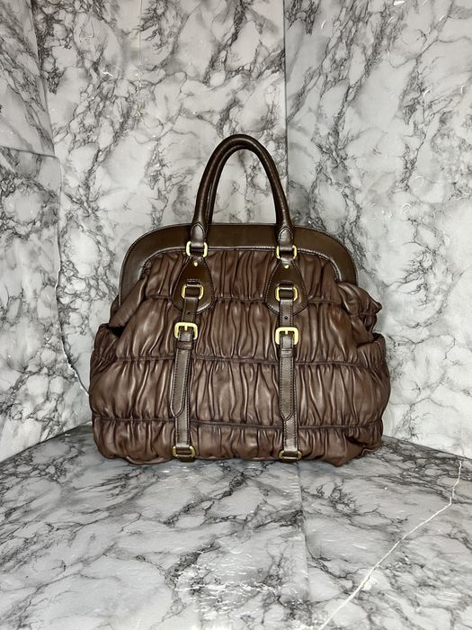 Сумка из натуральной кожи Prada оригинал винтаж размер крупный