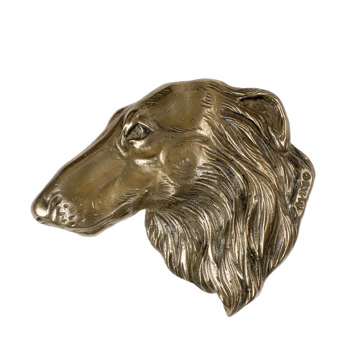 Chart rosyjski borzoj plakietka z zimnego brązu Art-Dog