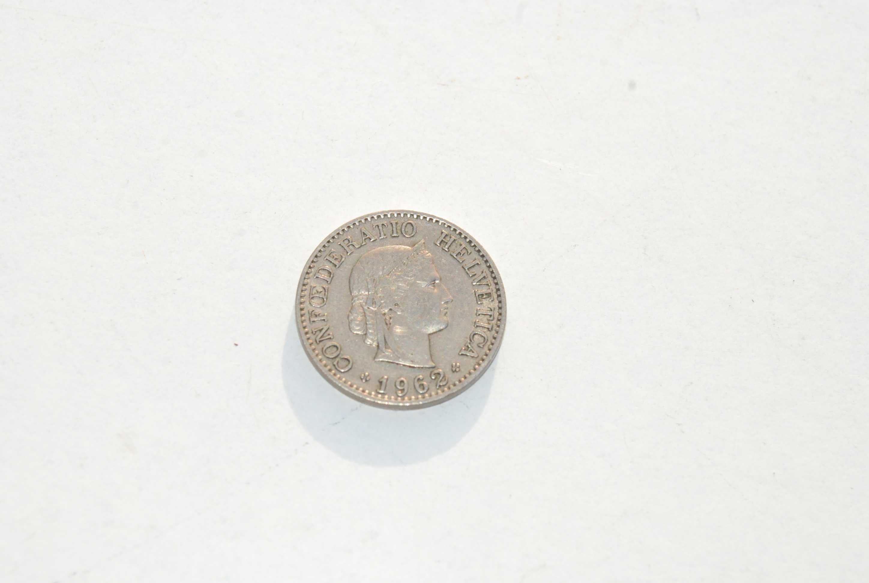 Stara moneta 10 rappenów reppen Szwajcaria 1962 antyk kolekcjonerski