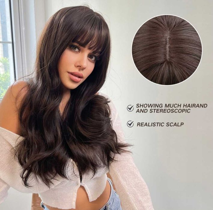 Peruka długa falowana syntetyczna