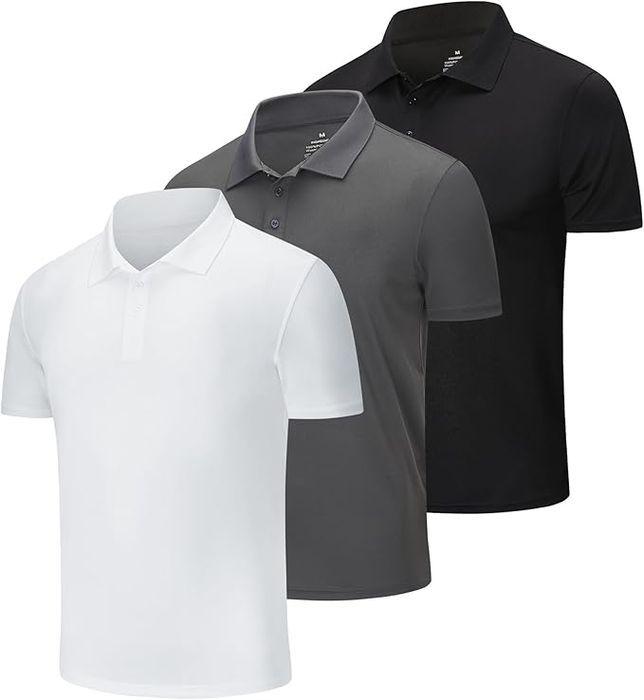 ZENGVEE Zestaw 3 Koszulek Polo Męskie Polówki S