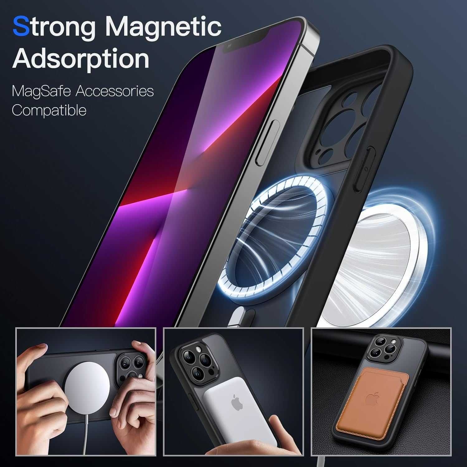 Etui plecki magnetyczne JETech do iPhone 13 Pro Max czarny