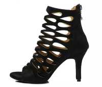 Sapatos/Botas de dança pretas elegantes e confortáveis com plataforma