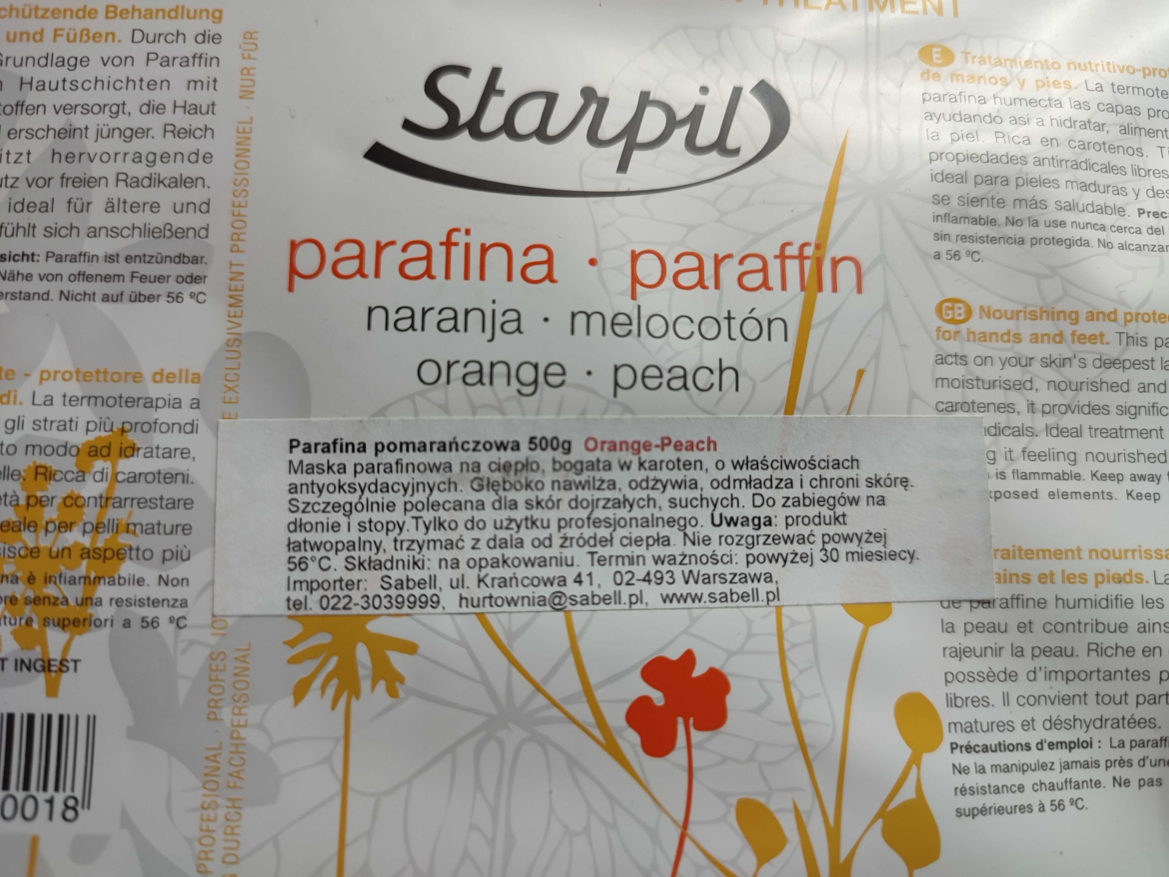 Starpil parafina ORANGE PEACH 500g NOWA