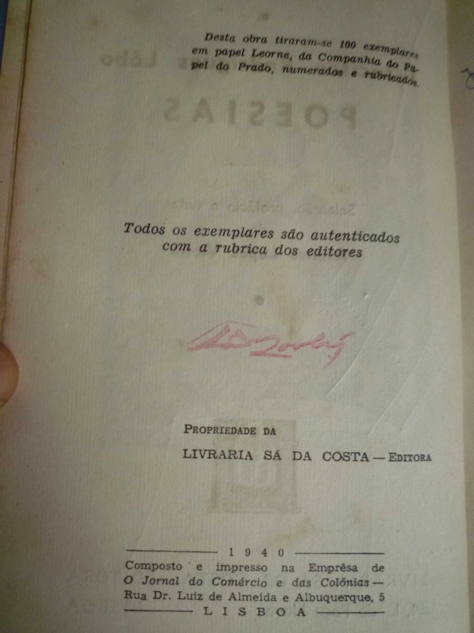 Raro-Francisco Rodrigues Lobo Poesia Prefácio Afonso Lopes Vieira 1940