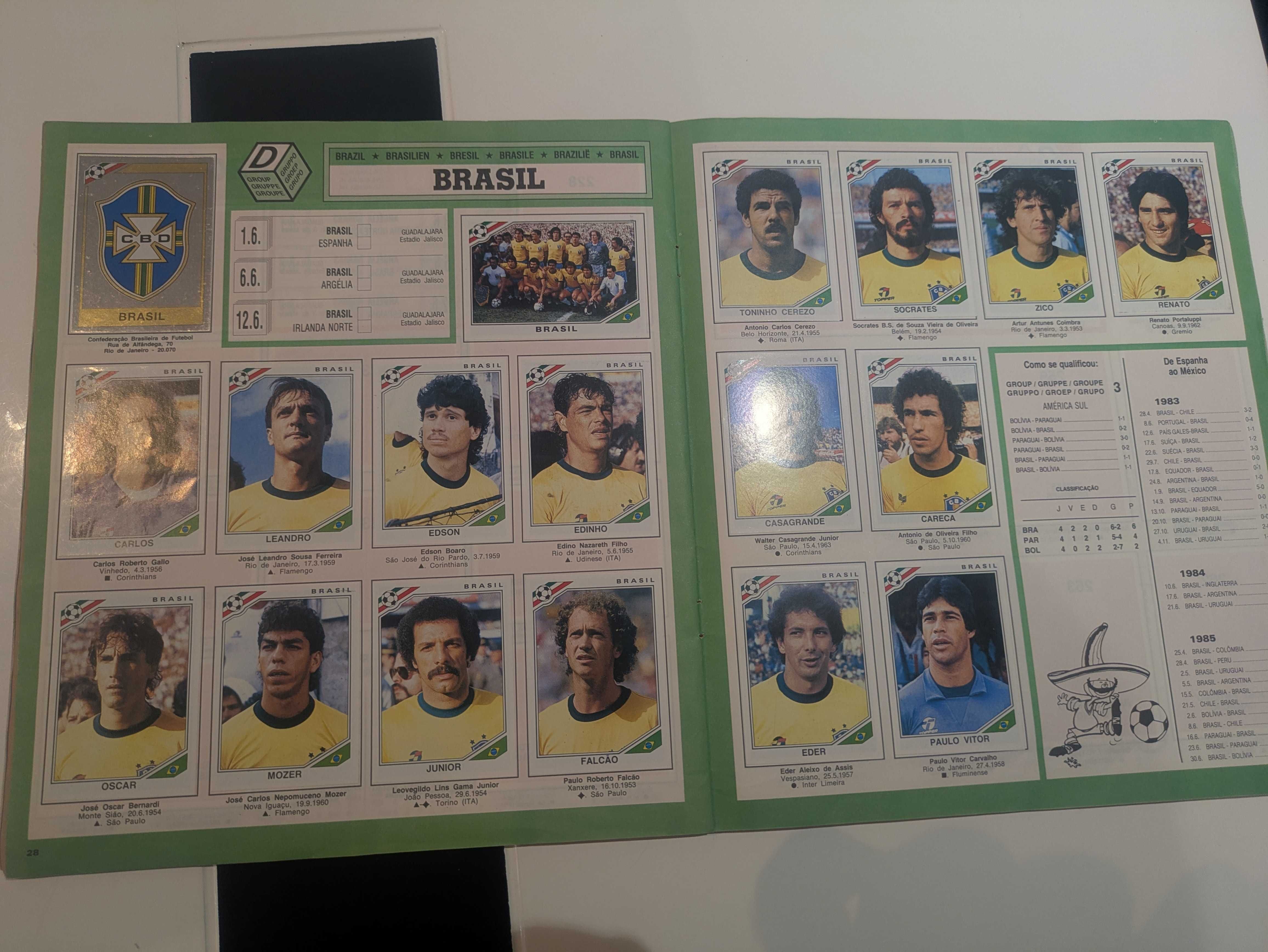 CADERNETA CROMOS - Campeonato do Mundo - México 86 [incompleta]