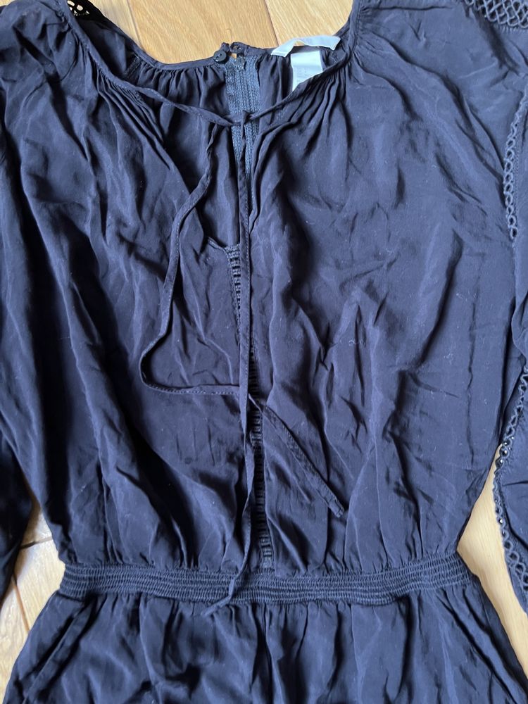 Czarny kombinezon z H&M w sylu boho 34/XS