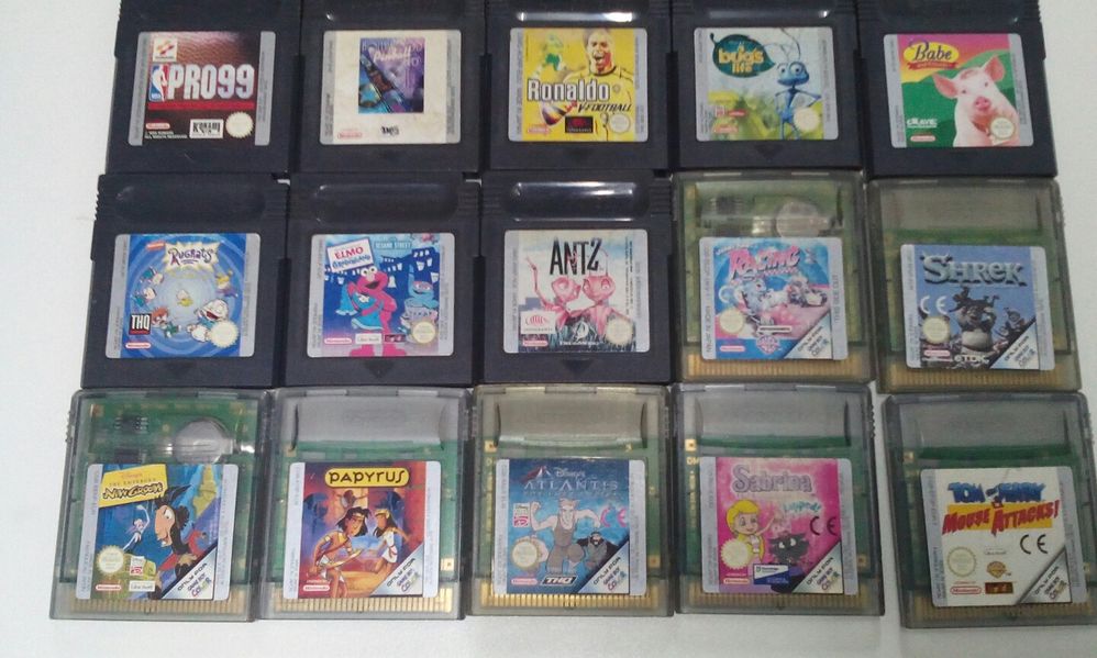 Gameboy clássicos color jogos caixas Super Mario Rei Leão Yu-Gi-Oh