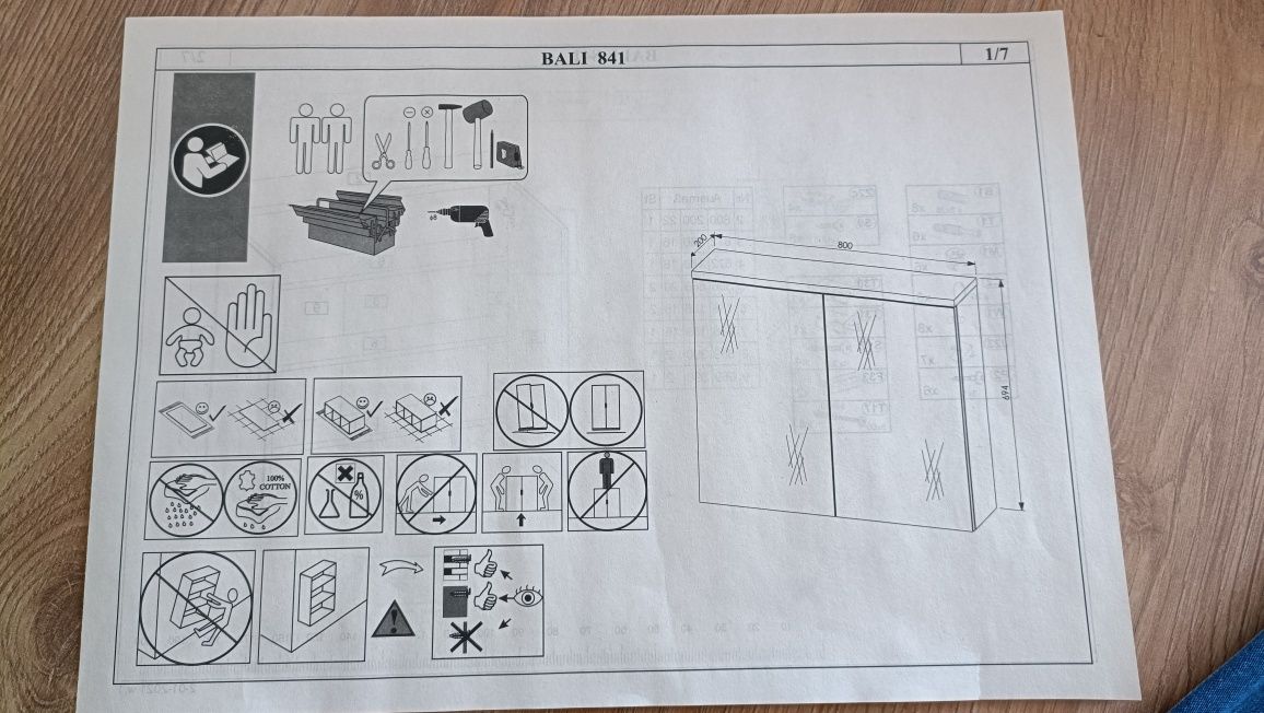 Szafka wisząca łazienkowa Bali 841