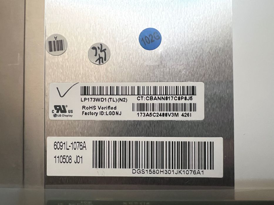 Матриця 17,3 дюйма 1600 x 900 lvds 40 pin led LP173WD1-TLN2