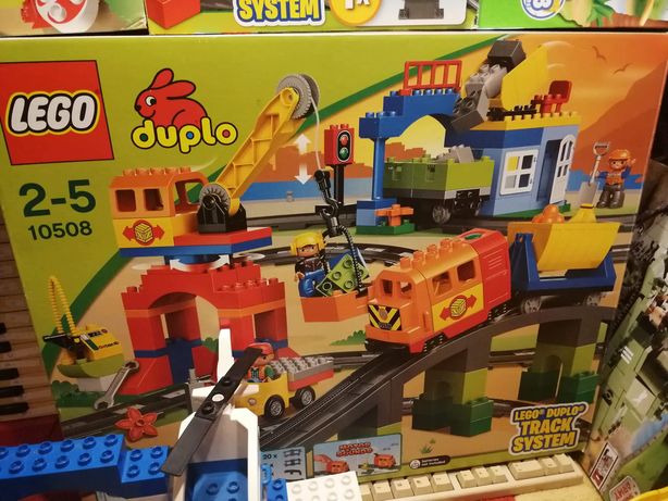 Lego duplo pociąg i dodatkowe tory pudełka i instrukcje 10508 i 10506