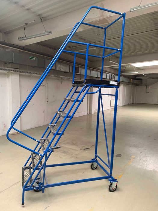 Drabina magazynowa jezdna PROMAG DMP 1,75m, schody na kółkach