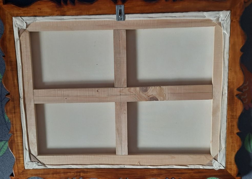 Obraz olejny "Sosnowy las nad rzeką "