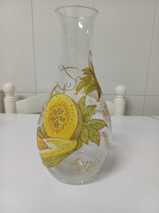 Jarra para licor pintada á mão