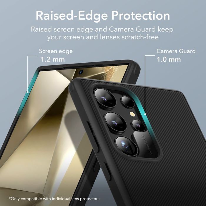 Eleganckie etui ESR Air Shield Boost dla Galaxy S24 Ultra - Czarne.