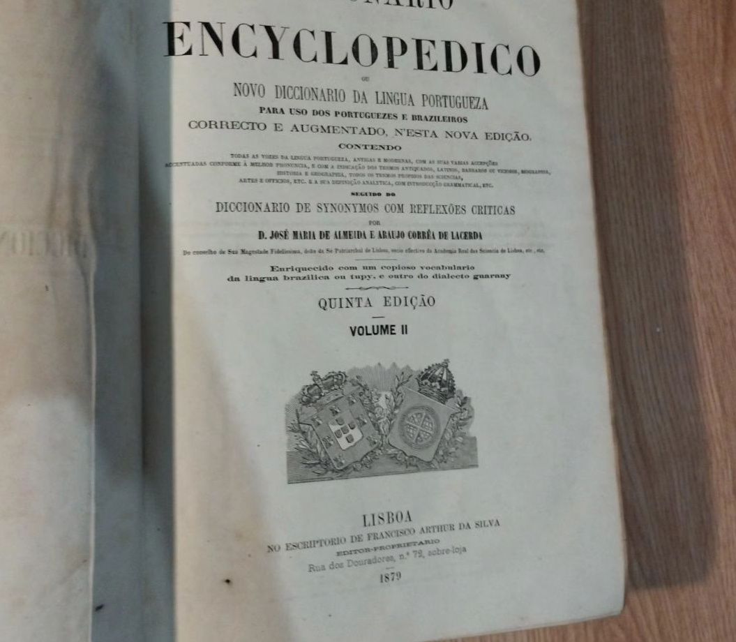 Diccionario encyclopedico ou diccionario da língua portuguesa. 2 vls