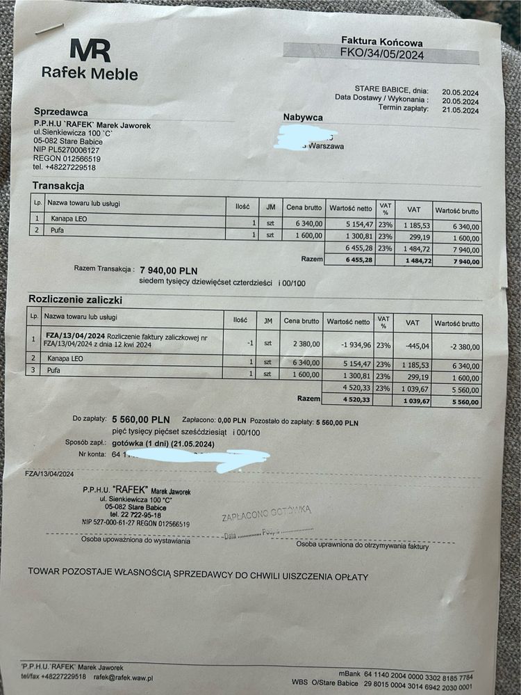Kanapa Rafek Meble (Sofa / Narożnik)