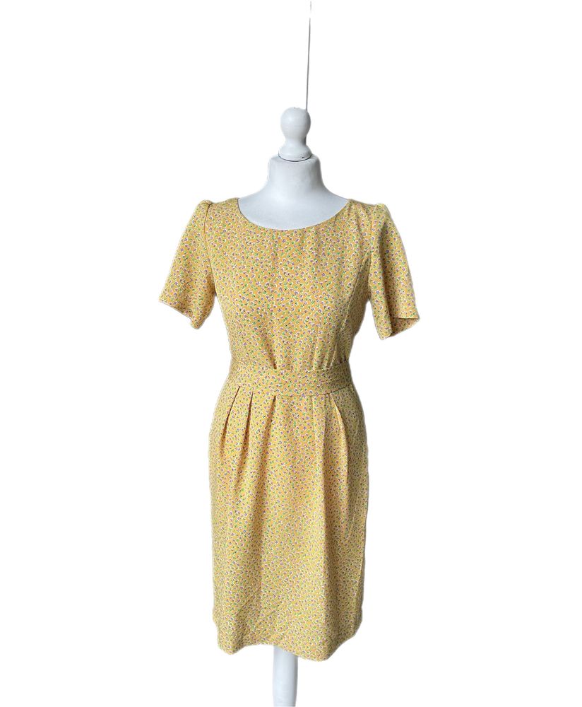Sukienka suknia damska Nazy Cook Made in France M 38 kwiatki żółty